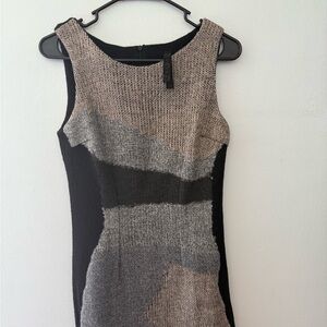 Desigual Knit Wool Alpaca Size small Sleeveless Midi Dress Black/Gray Preowned